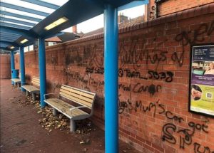 vandalised bus shelters